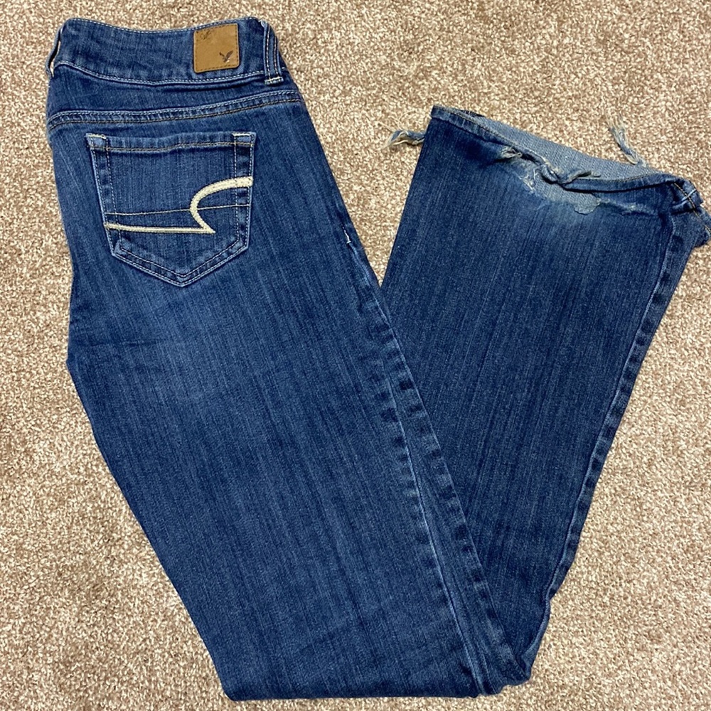 AEO American Eagle artist flare Vintage wash stretch jeans